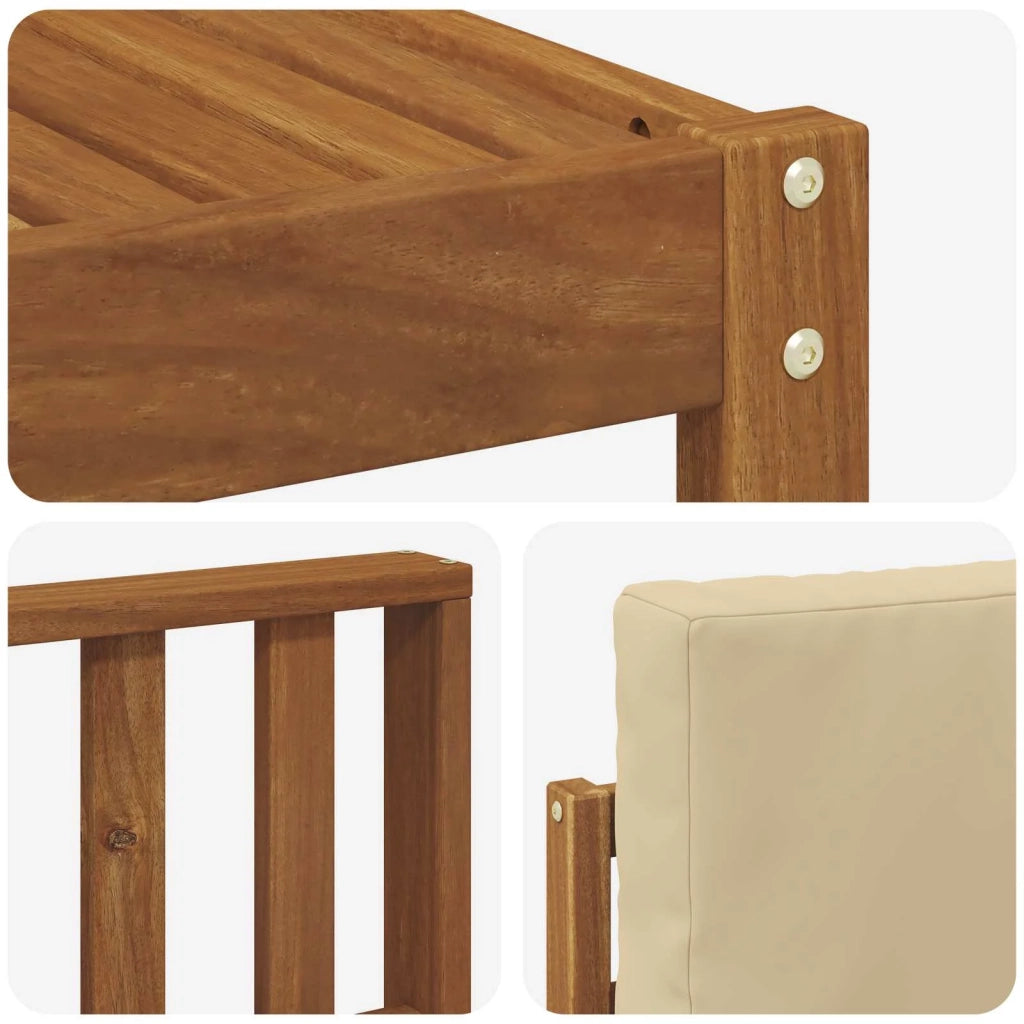 Set di divani da esterno con cuscino 6 pcs Naturale e Beige 3366286
