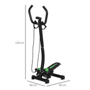STEPPER PROFESSIONALE FITNESS CON MANUBRIO E CORDE, 40X48X118CM
