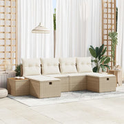 Set Divano da Giardino con cuscino 6 pcs Beige Poly Rattan 3360985