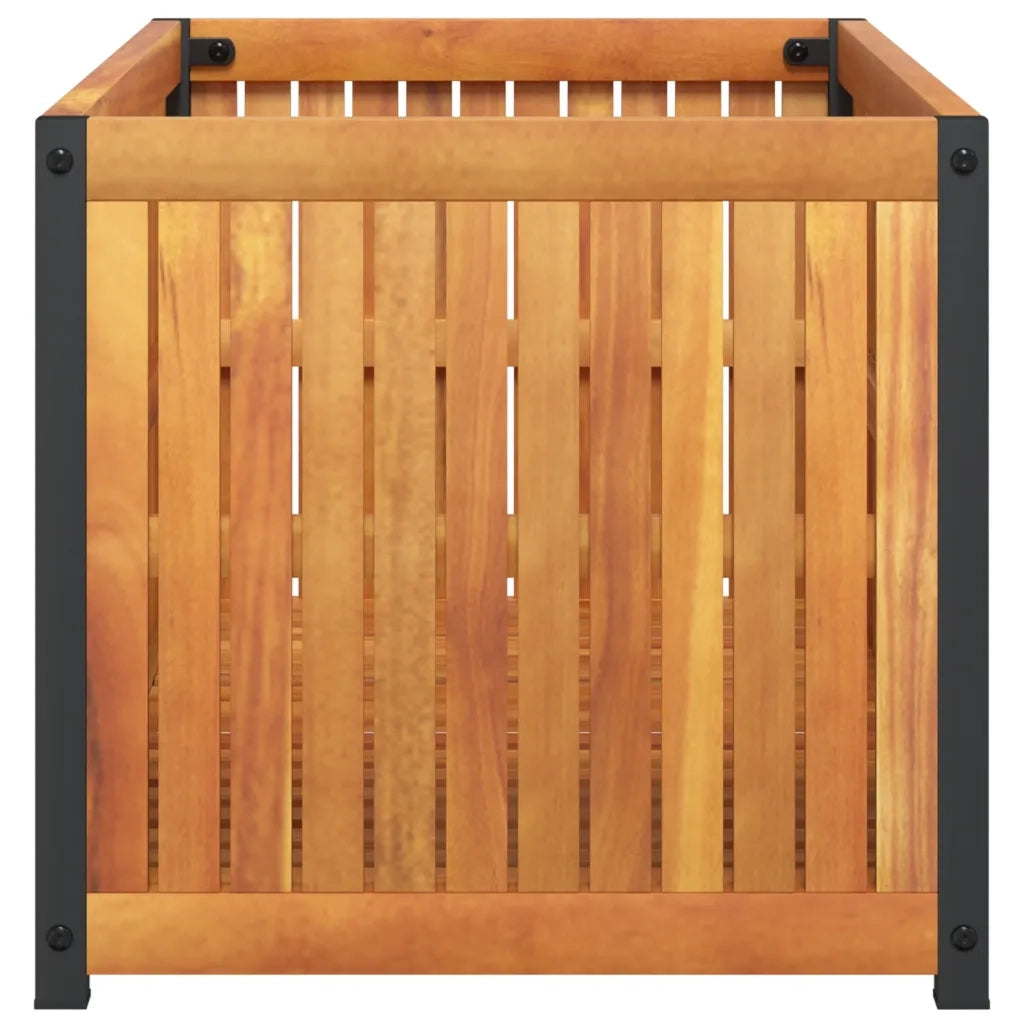 Fioriera da Giardino-Vaso da Esterno 85x45x44 cm in Legno Acacia e Acciaio