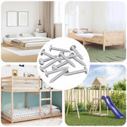 Viti in Legno 9231 pcs Argento Acciaio