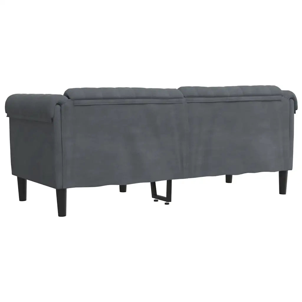 Divano | Divano da soggiorno | Sofa a 2 Posti Grigio Scuro in Velluto
