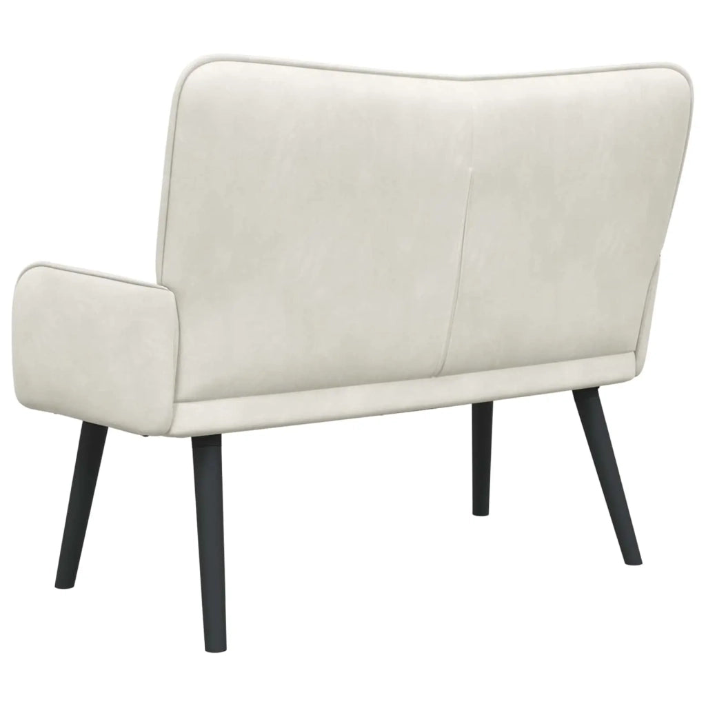 Sofa a Due Posti Crema 115 x 61 x 87 cm Velluto 42028957