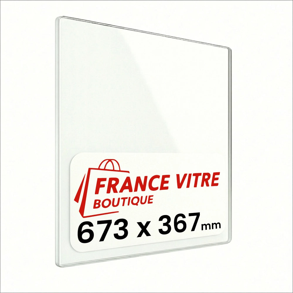 673 x 367 x 4 mm - Vetro per stufa a legna - vetro camino di ricambio - vetro per caminetto resistente al fuoco - France Vitre