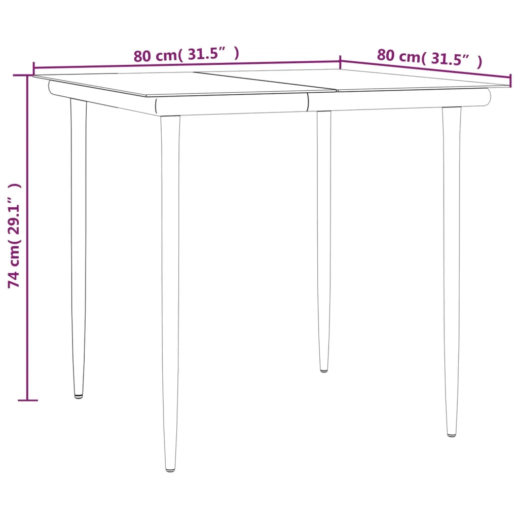 Set da Pranzo Giardino 5pz Nero e Grigio con Cuscini Polyrattan 3185178