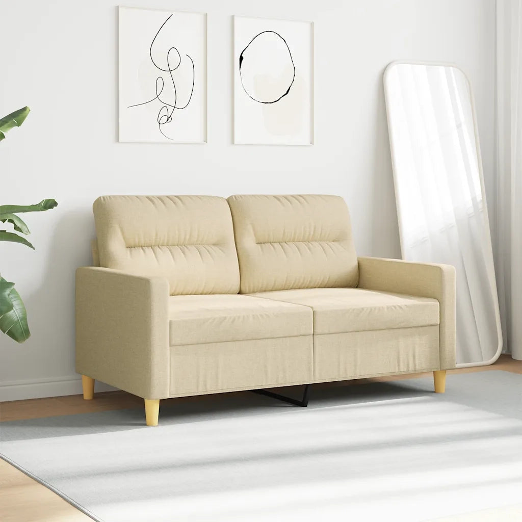 Divano a 2 Posti-Sofa 2 Posti Crema 120 cm in Tessuto 143161