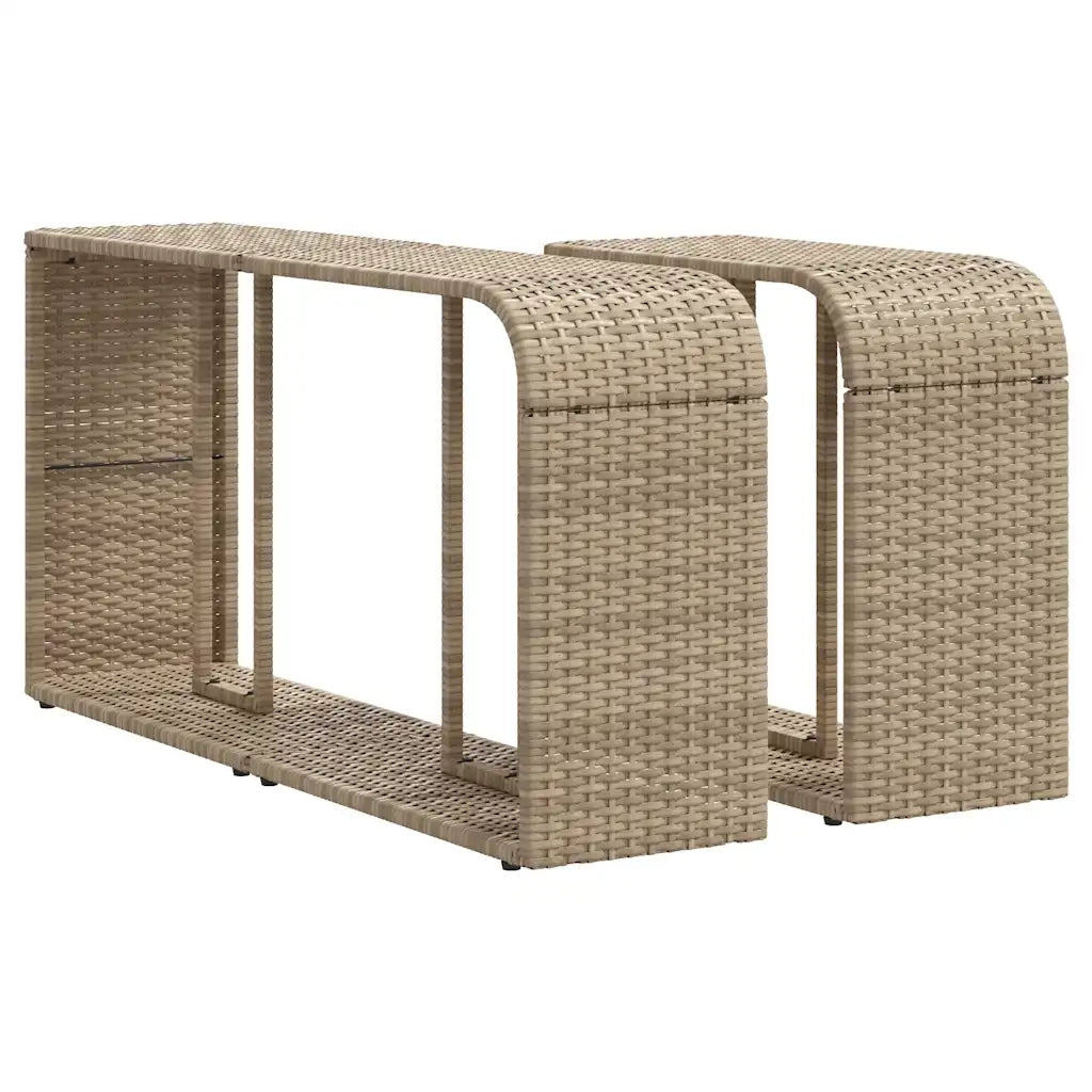 Set Divani da Giardino 11 pz con Cuscini Beige in Polyrattan 3326082