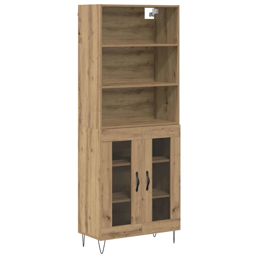 Credenza 2 pcs Rovere artigianale Legno multistrato