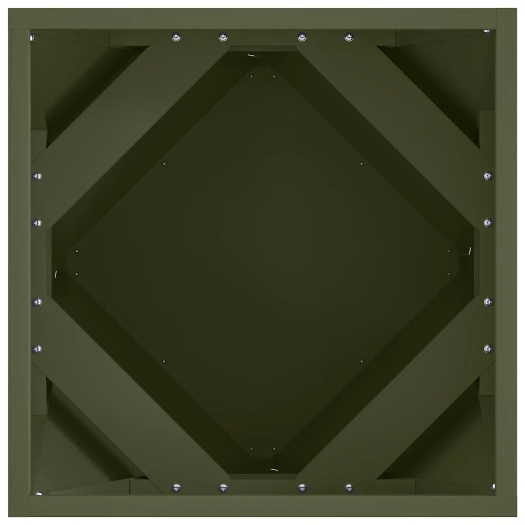 Fioriera Verde oliva 40 x 40 x 40 cm Acciaio 883828