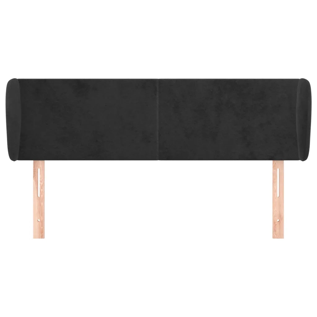 Testiera ad Orecchio Nera 147x23x78/88 cm in Velluto 3116914