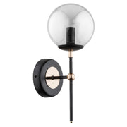 Applique DENAR Alfa nero-rame sfera vetro grafite 1xE14