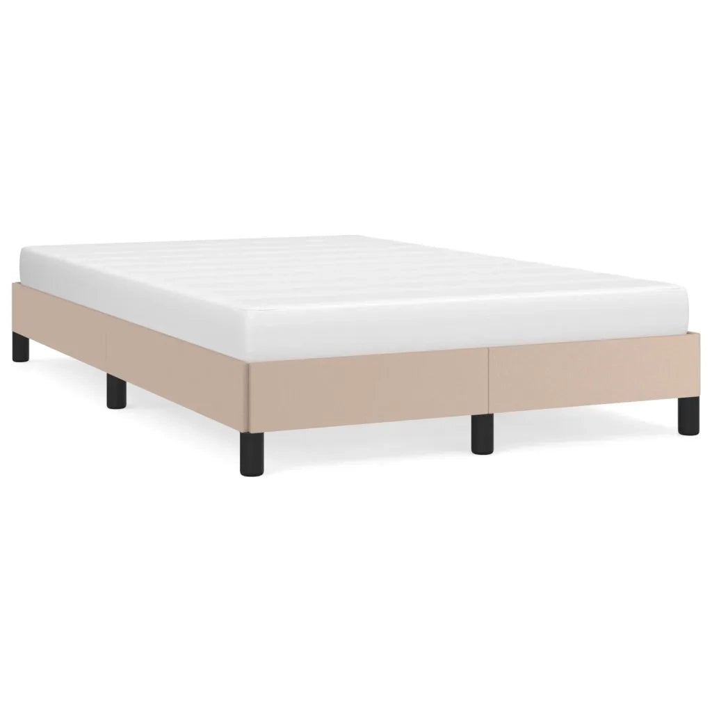 Letto matrimoniale | Letto per adulti | Giroletto senza Materasso Cappuccino 120x190 cm in Similpelle
