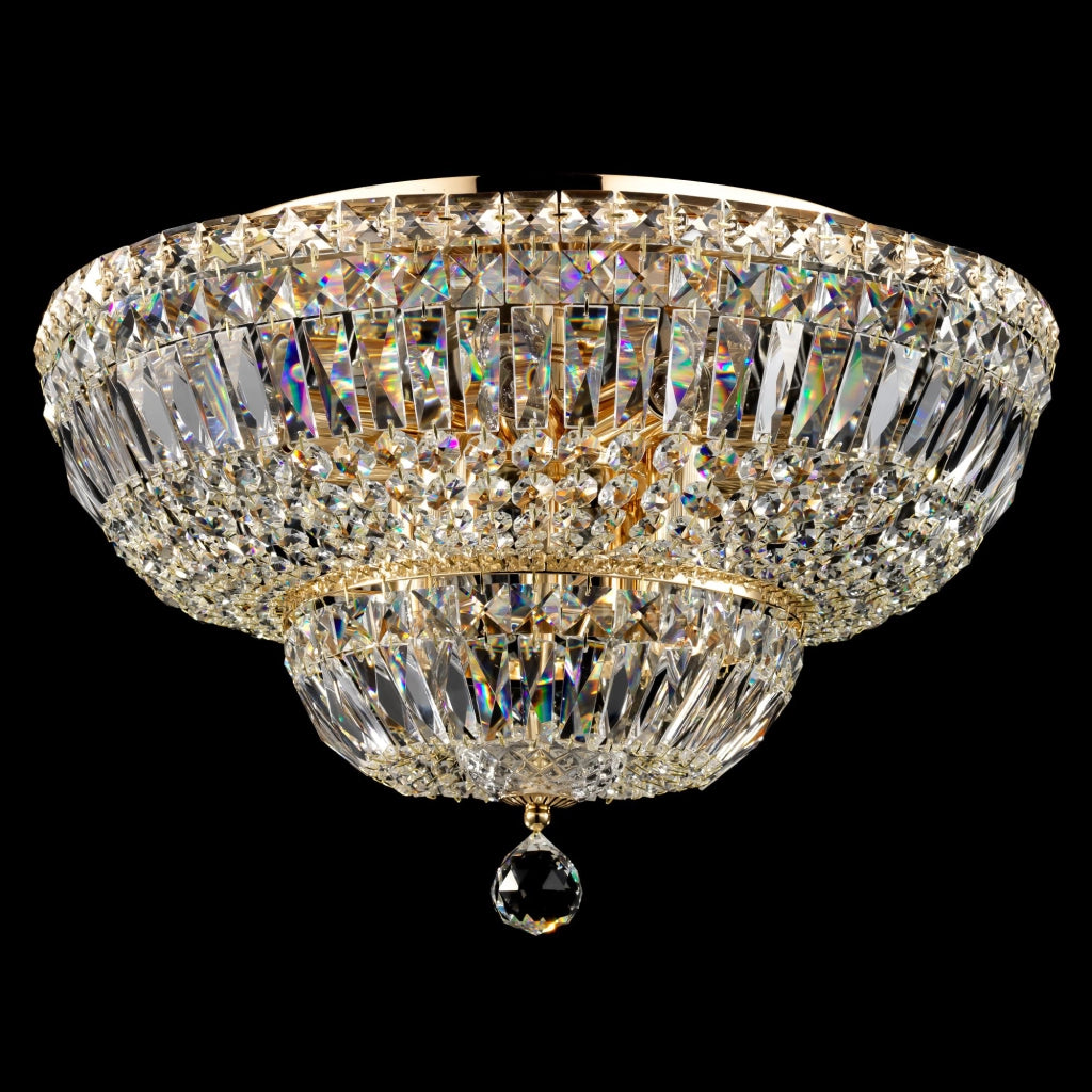 Maytoni Plafoniera contemporanea Basfor 12 luci E14 oro metallo cristalli