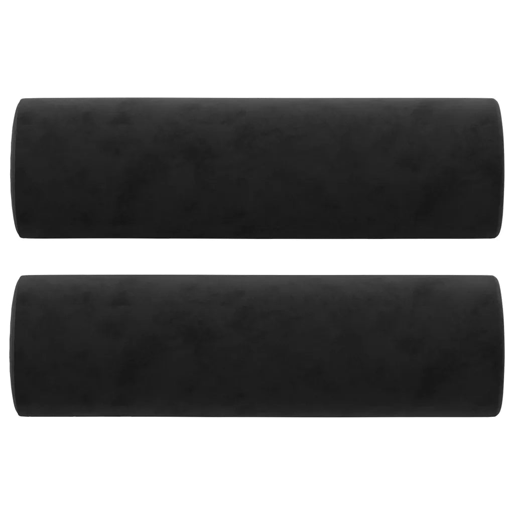 Divano a 2 Posti con Cuscini Nero 120 cm in Velluto 3200876