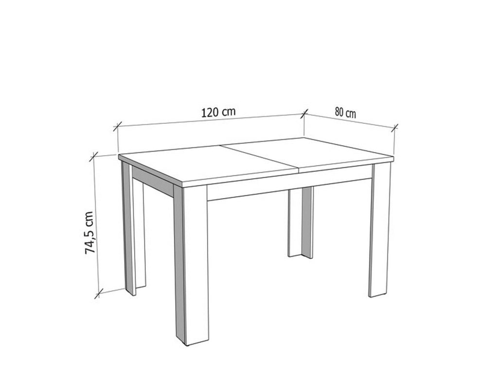 Uscio, Tavolo Fisso 6 Posti, 120x80x74.5h cm Marrone Rovere