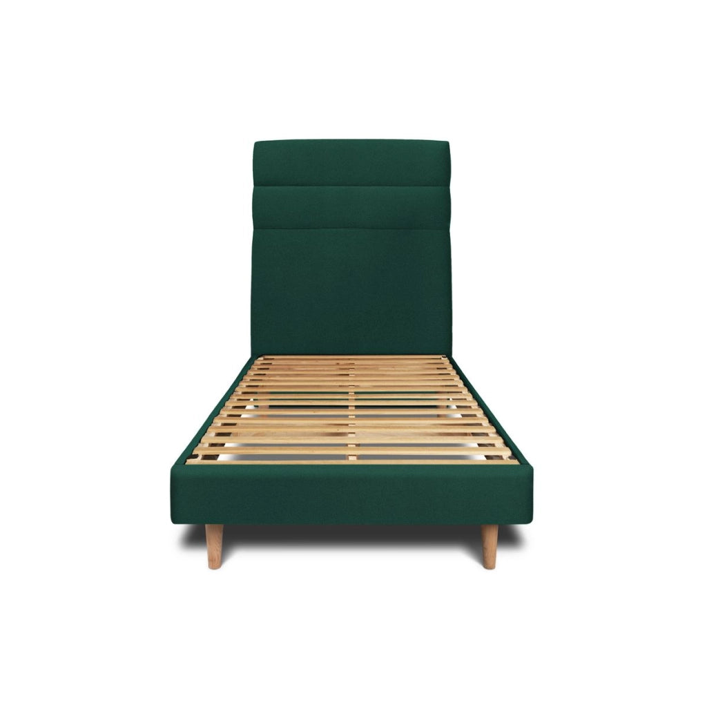 Letto 90x190 cm con testiera in linea - Tessuto velluto