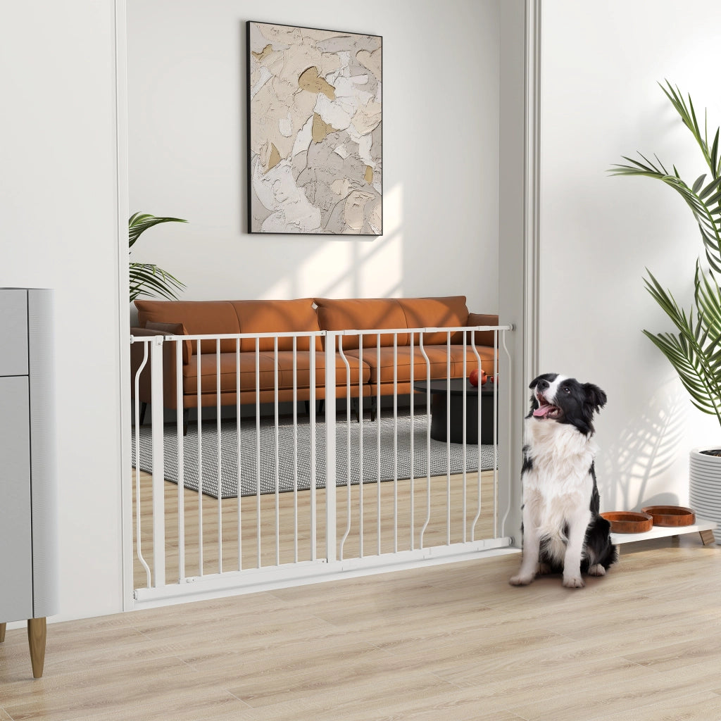Cancelletto di Sicurezza per Cani ¨C Xylo ¨C Acciaio e ABS, Estensibile 75-145cm, Bianco