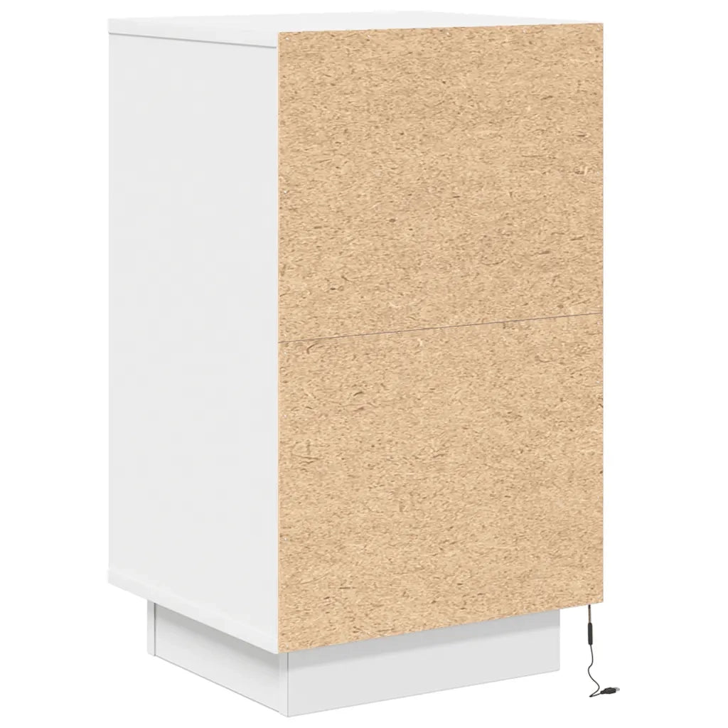 Comodini con Luci LED Bianco 38x34x65 cm 861301