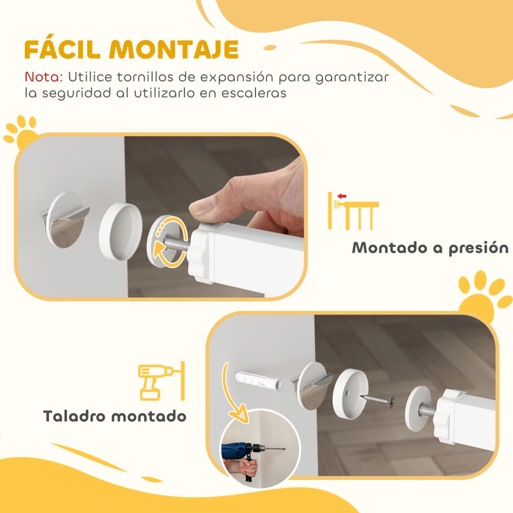 Cancelletto di Sicurezza per Bambini ¨C Xylo ¨C Bianco 76-81cm Apertura Automatica