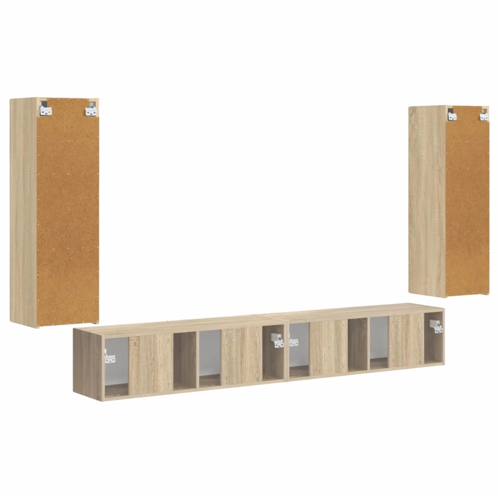 Set di Mobiletto da TV a Parete 4 pcs Rovere Sonoma 3408927