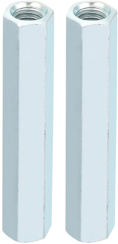 Zeskantmoer M8 66 - 2 Stuks - Acciaio di Carbonio - Gialleggiato - Bave per Connettore - Vite da Valsoldo - Facile da Vitiare - Coppia di Mozzo