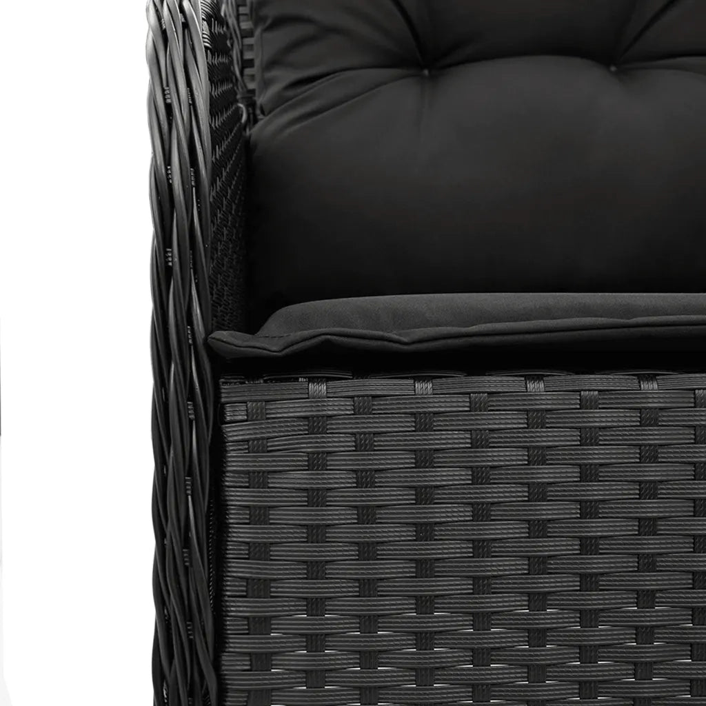 Sedie da Giardino con Cuscini 2 pz Nere in Polyrattan 365145