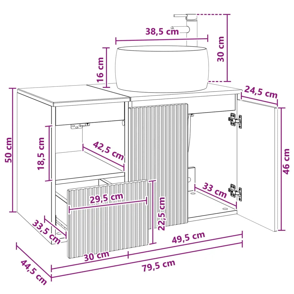 Set di mobili per il bagno 2 pz Nero Legno ingegnerizzato 3404095
