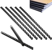 Legature per documenti A4 - 14mm - 25 pezzi - PVC - Adatto per documenti A4 - Nero - Robusto e riciclabile - Legatura per documenti