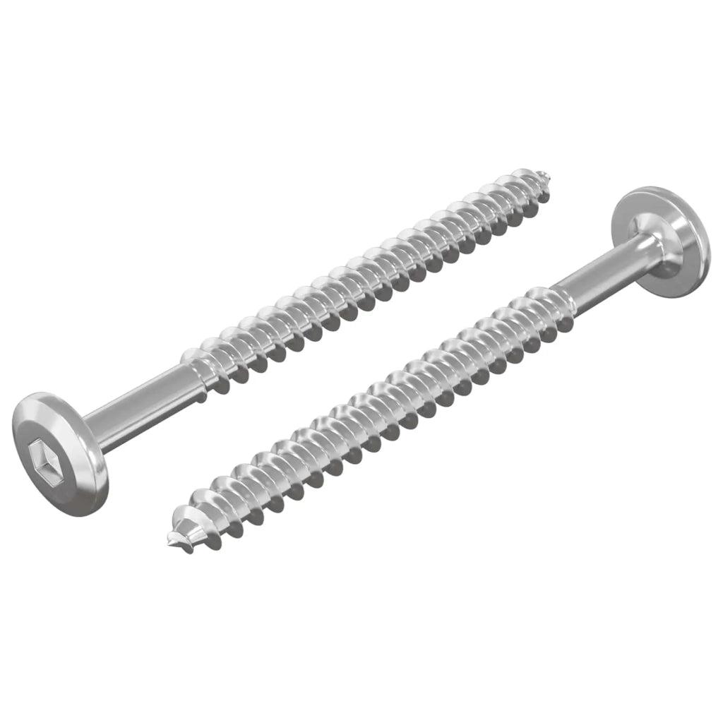 Viti in Legno 2 pcs Argento M6 x 70 mm Acciaio 864391