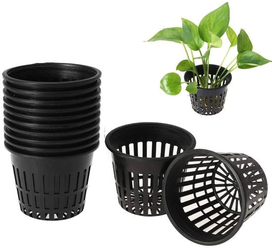 Set di contenitori per piante in hydrocultura - Materiale duraturo e resistente - Nero - 10 pezzi