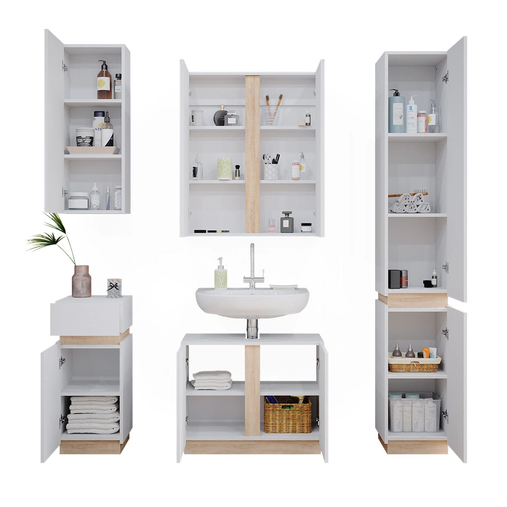 Vicco Set di mobili da bagno Bianco 5 parti