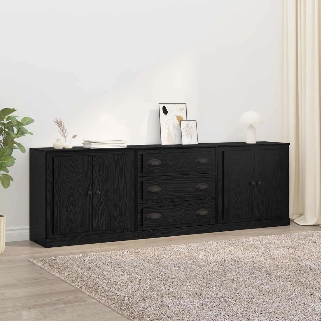 Sideboards con cassetto 3 pcs Rovere Nero 210 x 35,5 x 67,5 cm 3402649