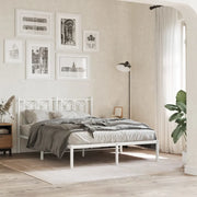 Giroletto con Testiera Metallo Bianco 140x190 cm 376177