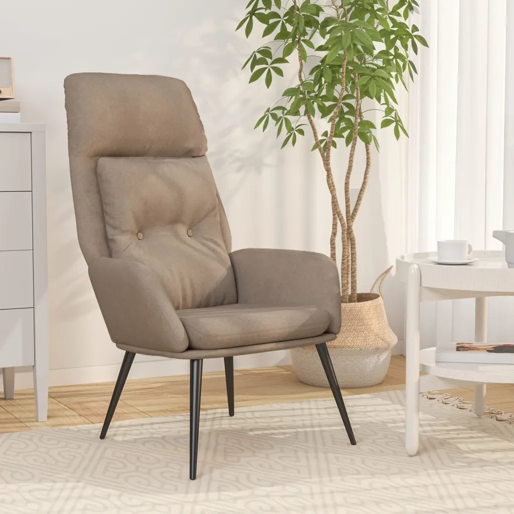 Poltrona Rilassante Tortora in Similpelle Scamosciata 341280