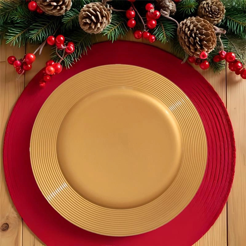 MA MAISON SOTTOPIATTO GLOSSY COLORE GOLD NATALE - DIAMETRO 33 CM