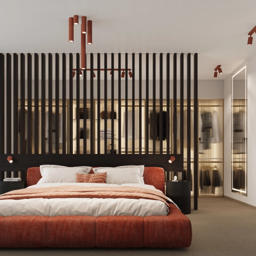 Lampada da soffitto KARBON 20 rosso ocra