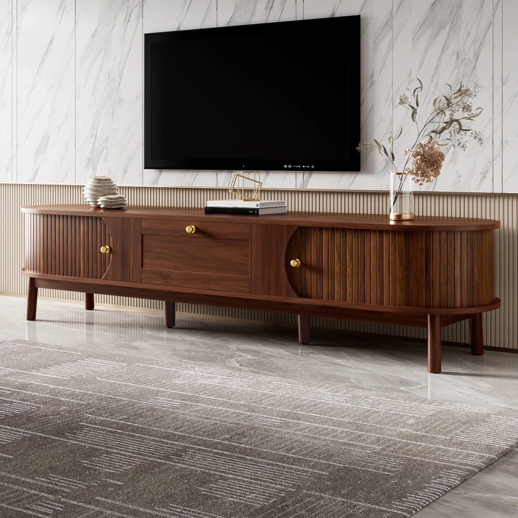 Cassettiera per TV noce MDF lunghezza 170 cm