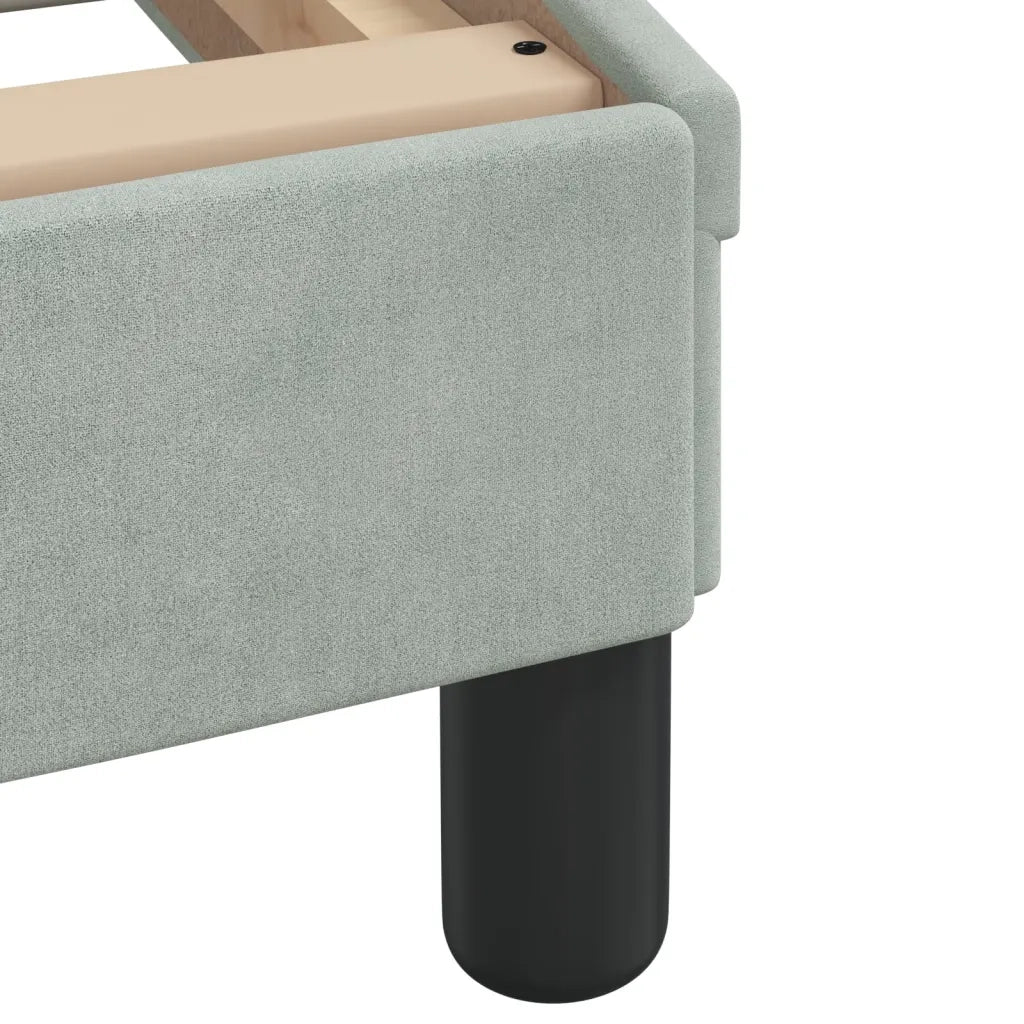 Letto con Materasso Dover Grigio Chiaro 100x200 cm in Velluto