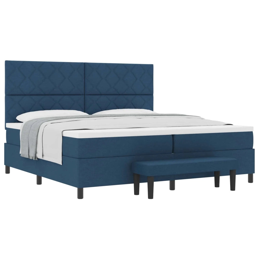 Letto a molle con materasso Blu 200 x 200 cm Tessuto 3344176