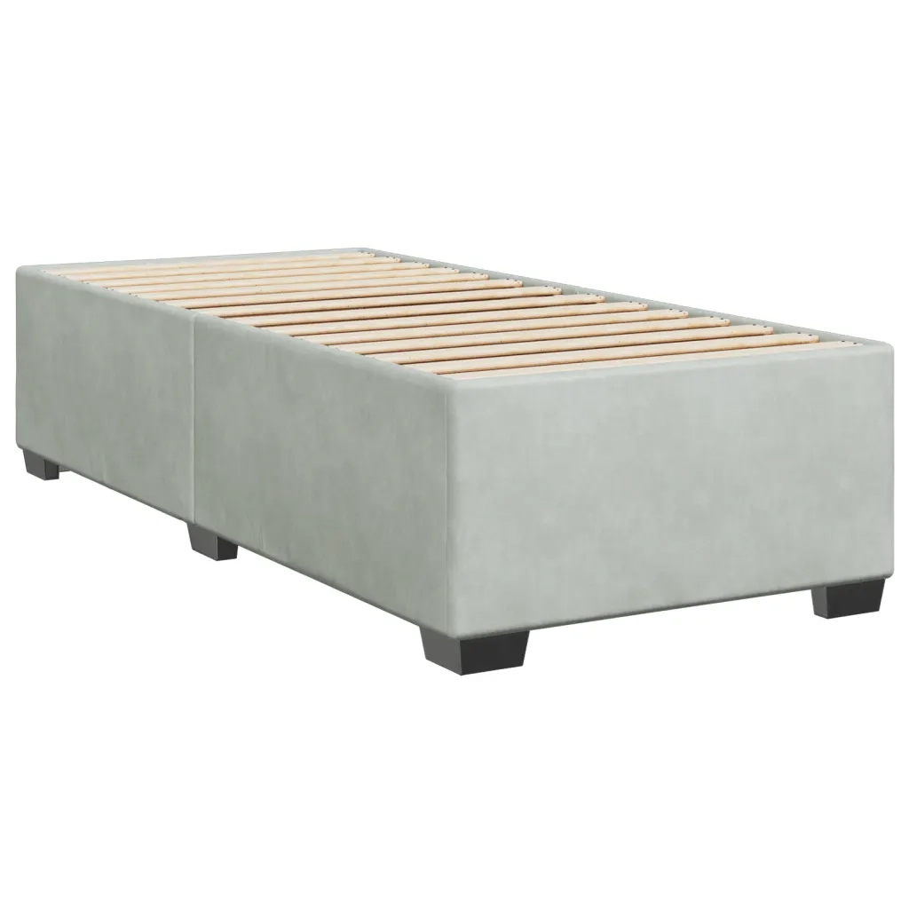Giroletto senza Materasso Grigio Chiaro 90x200 cm Velluto