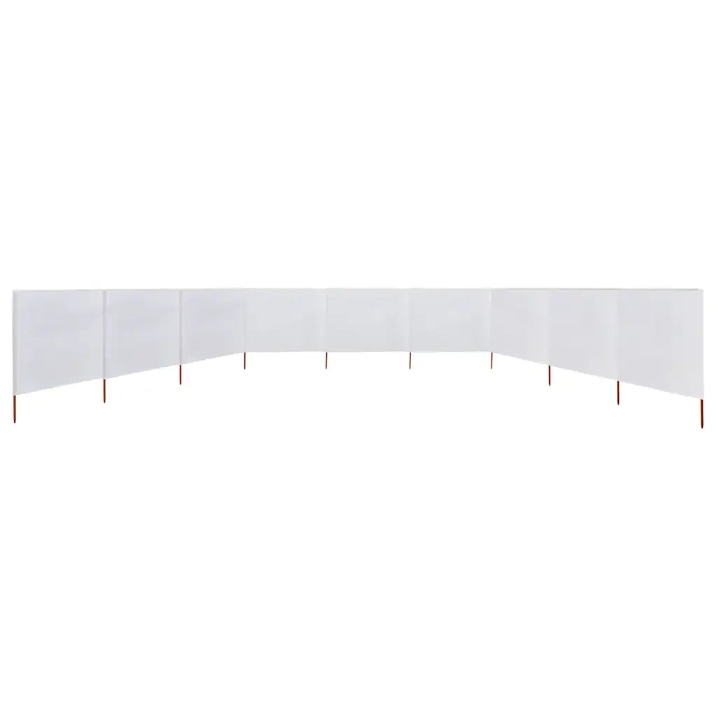 Paravento a 9 Pannelli in Tessuto-Divisorio 1200x80 cm Bianco Sabbia