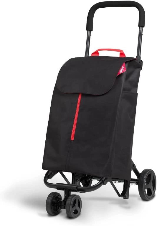 Carrello Portaspesa Spesa Sacca in Poliestere Twin Nero 4 Ruote Gimi