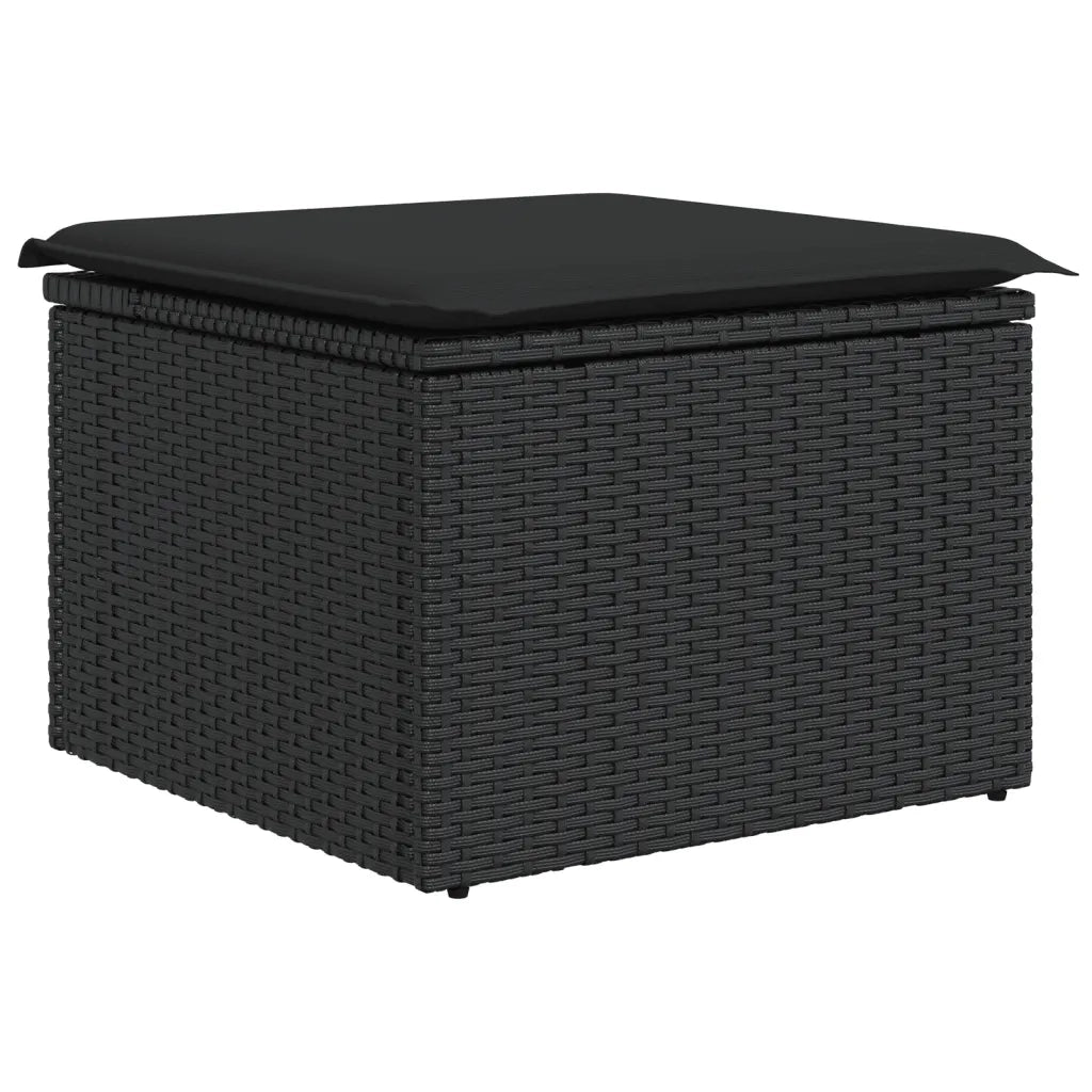 Set Divani da Giardino con Cuscini 8 pz Nero in Polyrattan 3256083