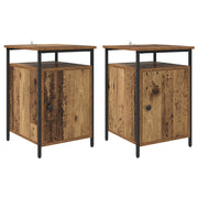 Set di 2 Comodini | Armadio da Notte | Mobiletto da notte Legno vecchio 40 x 42 x 60cm
