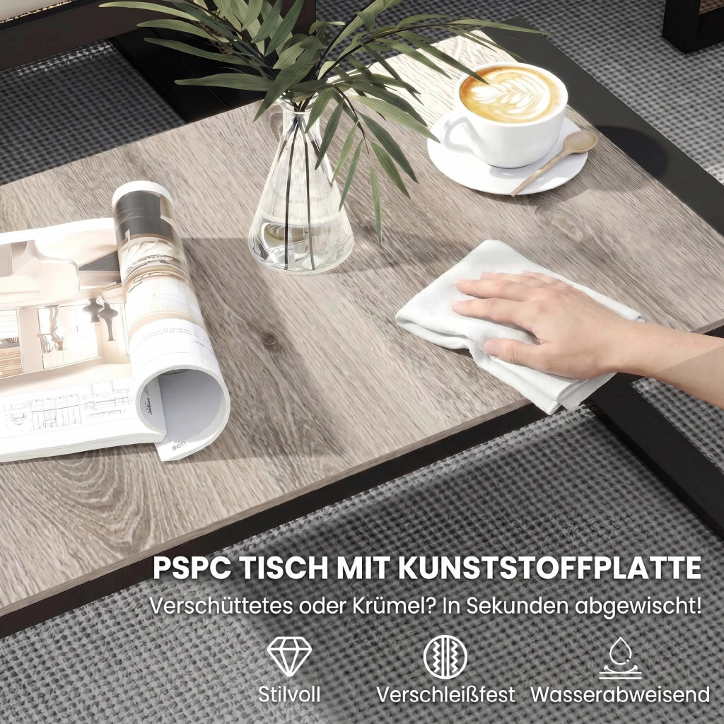 Set giardino polirattan con divano 2 posti e tavolino ¨C Minimal ¨C khaki
