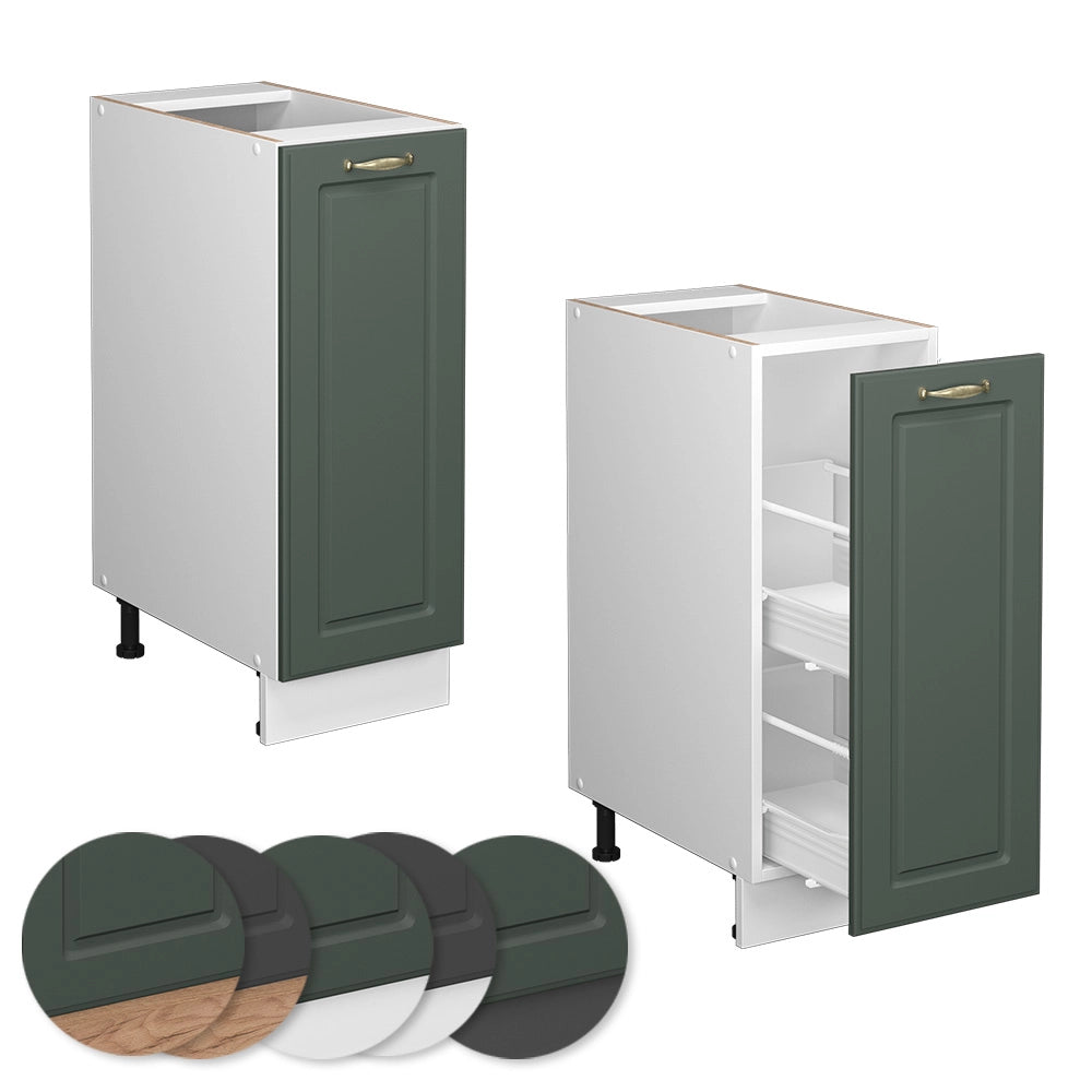 Vicco Armadio cucina dispensa alto Verde-oro Country House 30 cm senza piano di lavoro