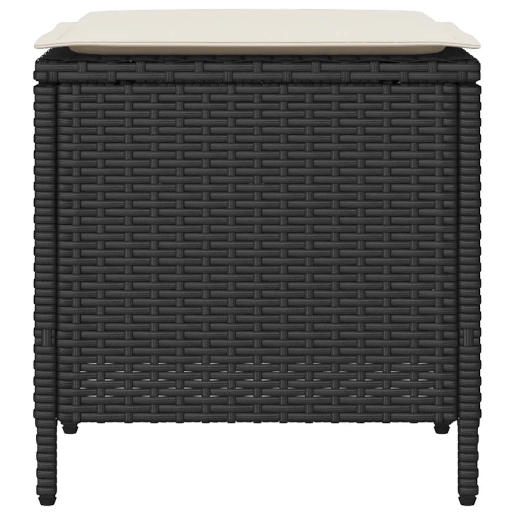 Set Divani da Giardino 4 pz con Cuscini Nero in Polyrattan 4103863