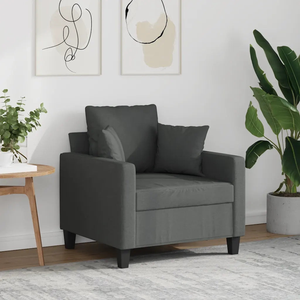 Poltrona | Sedia Relax Grigio Scuro 60 cm in Tessuto