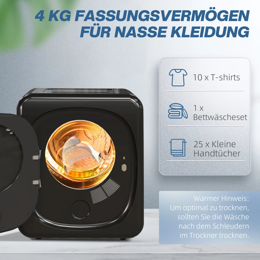 Asciugatrice UV Compatta ¨C Xylo ¨C 4 kg, Acciaio Inossidabile, Nero