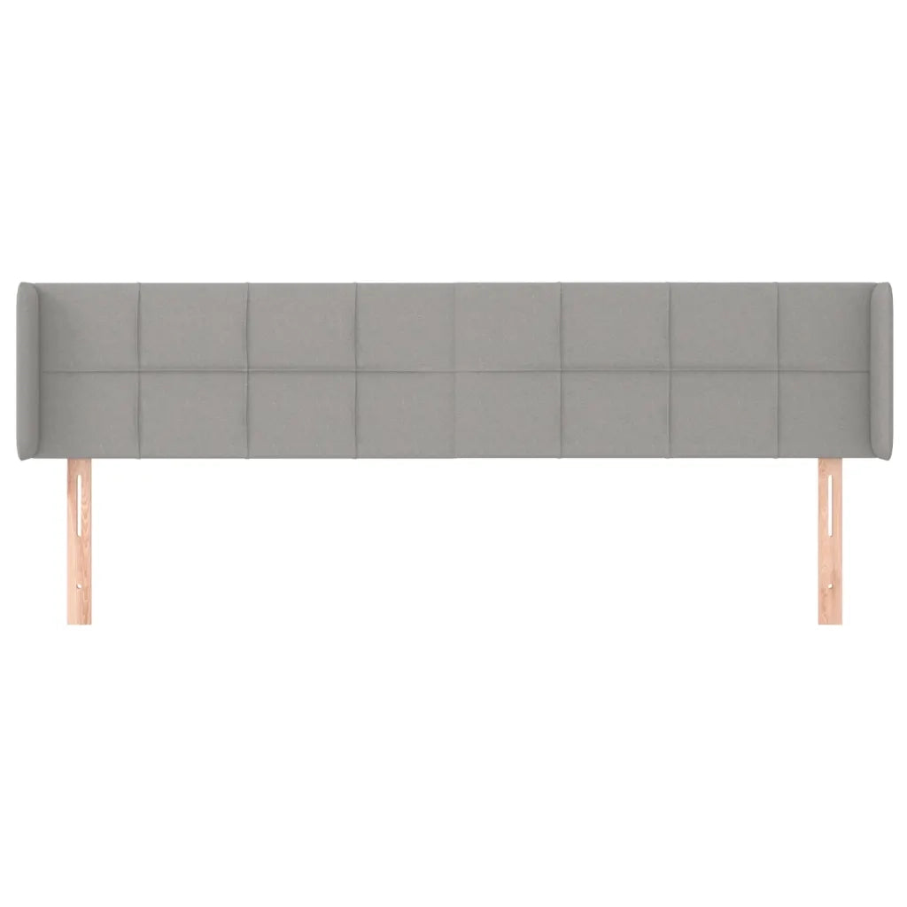 Testiera ad Orecchio-Testata con Orecchie Grigio Chiaro 183x16x78/88 cm in Tessuto 505737
